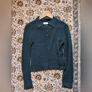 Kordal Laura Collared Sweater in Forest Green